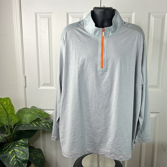 Tommy Bahama Half Zip Long Sleeve Gray Shirt Mens Size XXXL - Picture 1 of 10